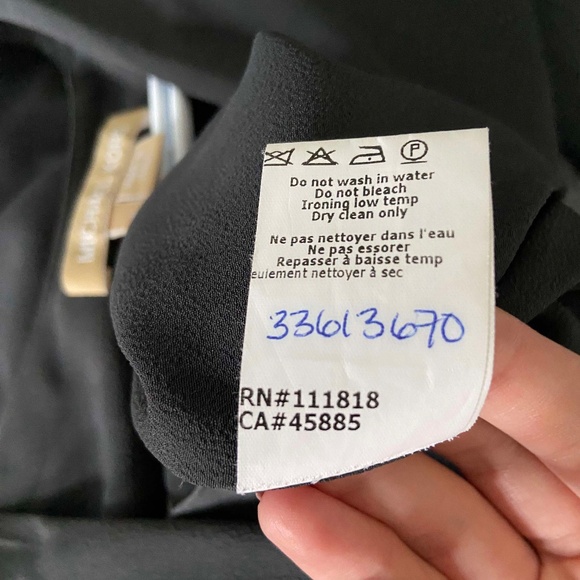 HOLIDAY PARTY GREY MICHAEL KORS SILK TWIST TIE LONG SLEEVE MIDI DRESS CLASSY - Picture 8 of 9